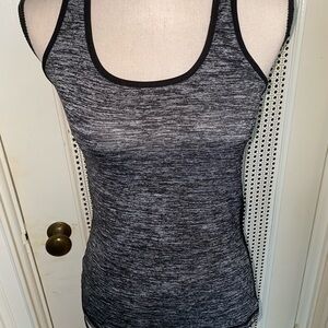 Gray Fitted Sleeveless Tank Top